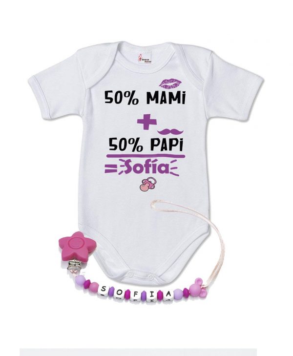 Body bebé niña personalizado 50% Mami - Tienda de Ilusiones