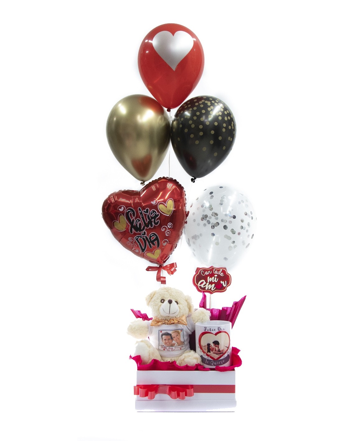 Celebra tu San Valentín más romántico con la decoración de Globos Fantasía  y sus originales cestas para regalar