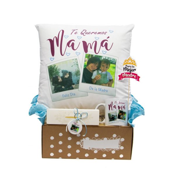 Pack de cojín + taza + llavero para el día de LA MADRE