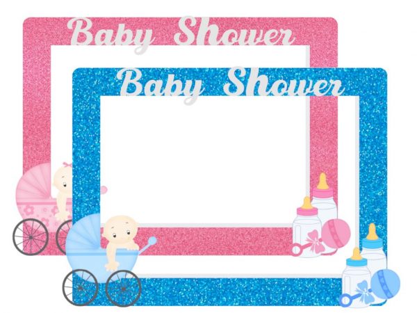 Photocall baby shower de corcho con purpurina