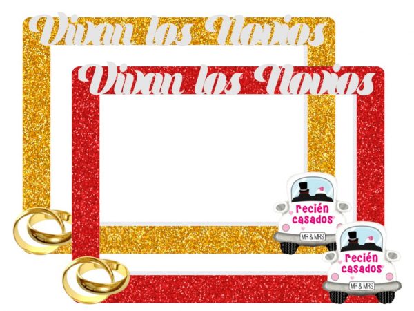 Photocall boda de corcho con purpurina